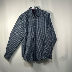Rafter C Cowboy Collection Mens Plaid Button Up‎ Shirt Medium M
